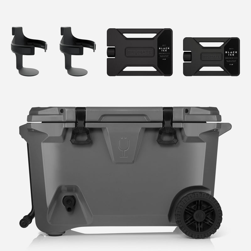 Br Tank 55-Quart Double Drink Holder Cooler Bundle | Charcoal